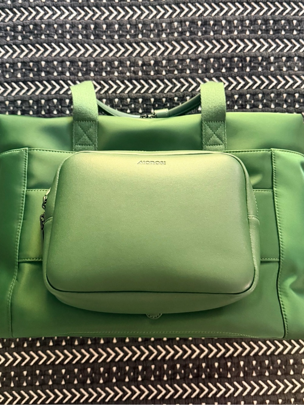 Monos Green Travel Tote with Detachable Pouch